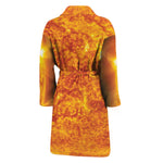 Flaming Sun Print Men's Bathrobe