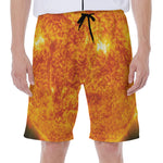 Flaming Sun Print Men's Beach Shorts