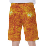 Flaming Sun Print Men's Beach Shorts