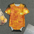Flaming Sun Print Men's Bodysuit