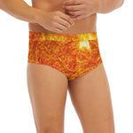 Flaming Sun Print Men's Briefs