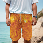 Flaming Sun Print Men's Cargo Shorts