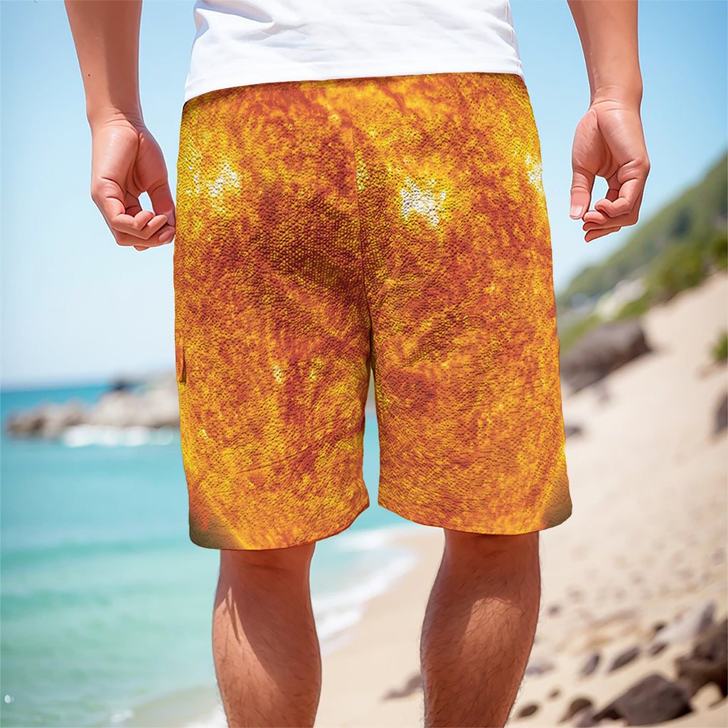 Flaming Sun Print Men's Cargo Shorts