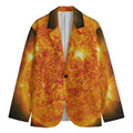 Flaming Sun Print Men's Cotton Blazer