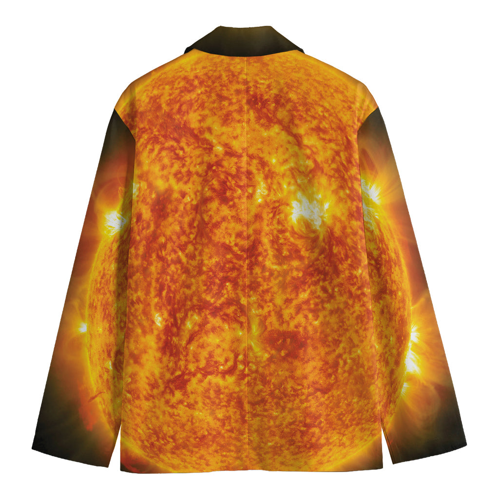 Flaming Sun Print Men's Cotton Blazer