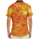 Flaming Sun Print Men's Deep V-Neck Shirt