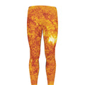 Flaming Sun Print Men's Leggings