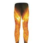 Flaming Sun Print Men's leggings