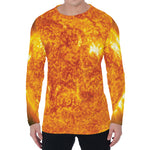 Flaming Sun Print Men's Long Sleeve T-Shirt