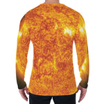 Flaming Sun Print Men's Long Sleeve T-Shirt