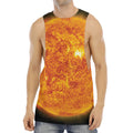 Flaming Sun Print Men's Muscle Tank Top
