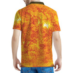 Flaming Sun Print Men's Polo Shirt