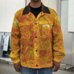 Flaming Sun Print Men's Shirt Jacket