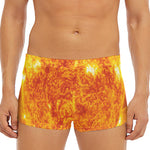 Flaming Sun Print Men's Short Boxer Briefs