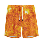 Flaming Sun Print Men's Sports Shorts