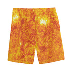 Flaming Sun Print Men's Sports Shorts