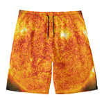 Flaming Sun Print Men's Swim Trunks