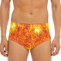 Flaming Sun Print Men's Triangle Swim Briefs