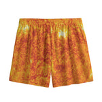 Flaming Sun Print Mesh Shorts