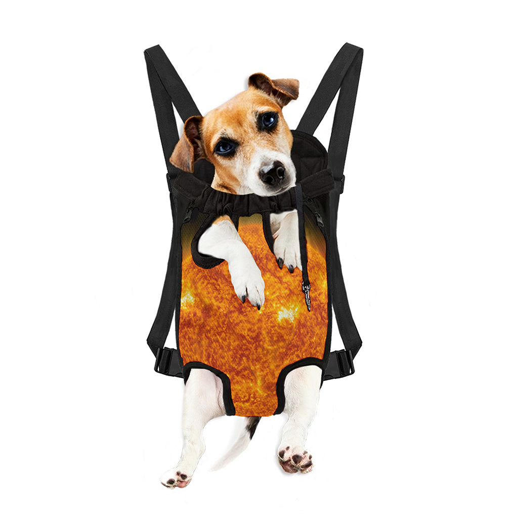 Flaming Sun Print Pet Carrier Backpack