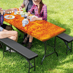 Flaming Sun Print Picnic Table Cover