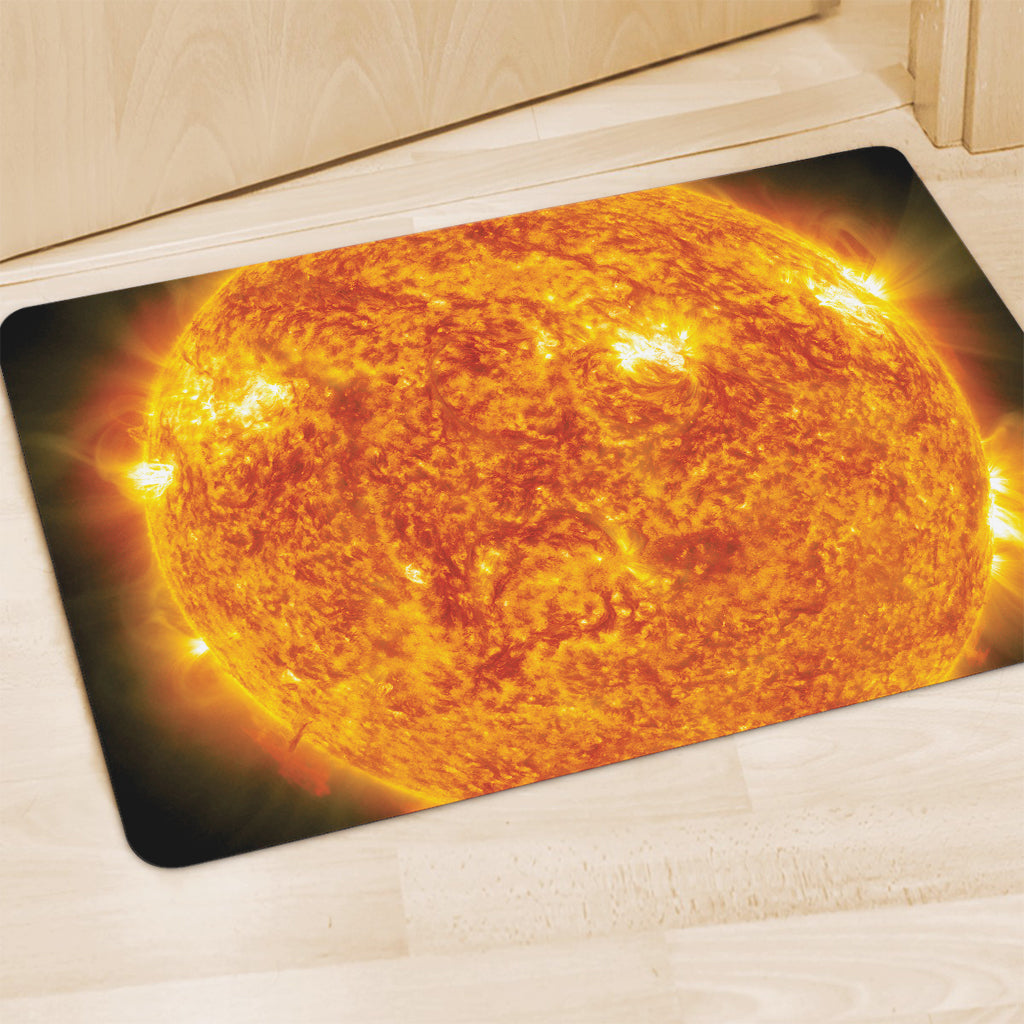 Flaming Sun Print Polyester Doormat