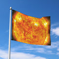 Flaming Sun Print Polyester Flag