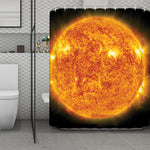 Flaming Sun Print Polyester Shower Curtain