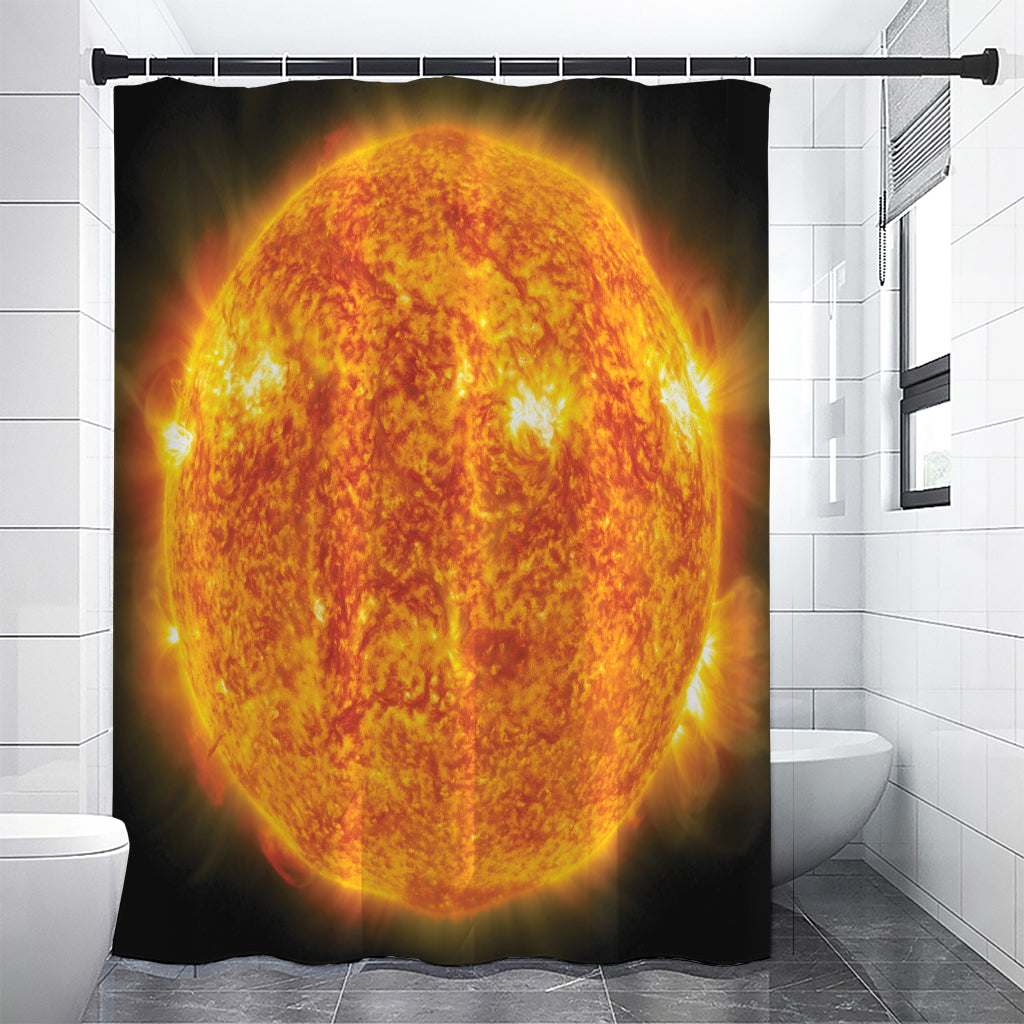 Flaming Sun Print Premium Shower Curtain