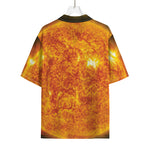 Flaming Sun Print Rayon Hawaiian Shirt