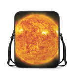 Flaming Sun Print Rectangular Crossbody Bag