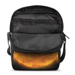 Flaming Sun Print Rectangular Crossbody Bag
