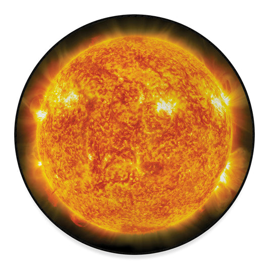 Flaming Sun Print Round Floor Mat