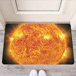 Flaming Sun Print Rubber Doormat