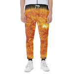 Flaming Sun Print Scuba Joggers