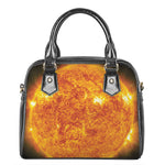 Flaming Sun Print Shoulder Handbag