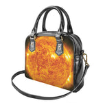 Flaming Sun Print Shoulder Handbag