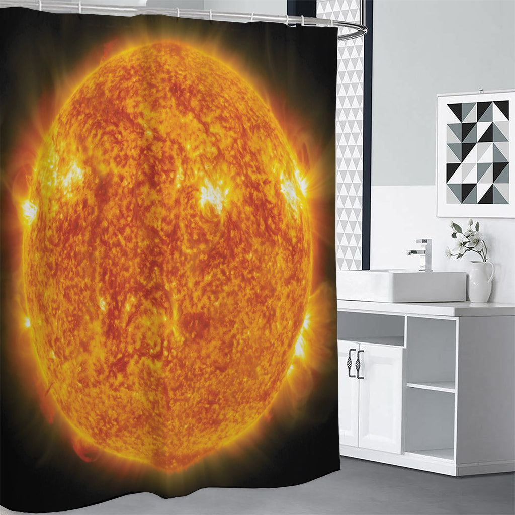 Flaming Sun Print Shower Curtain