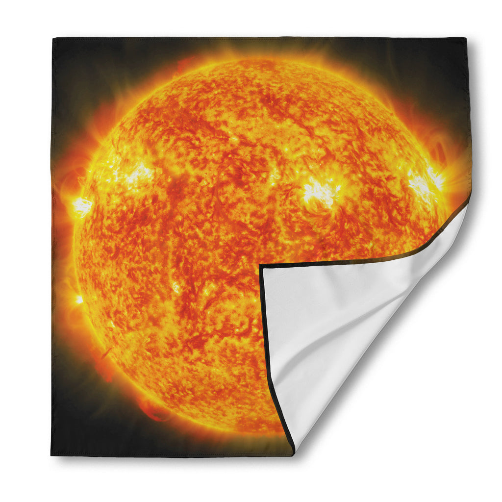 Flaming Sun Print Silk Bandana