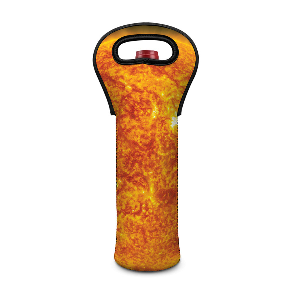Flaming Sun Print Single Neoprene Wine Tote