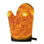 Flaming Sun Print Single Oven Mitt