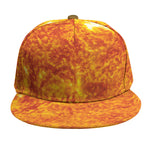 Flaming Sun Print Snapback Cap