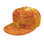 Flaming Sun Print Snapback Cap