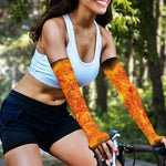 Flaming Sun Print Sun Protection Arm Sleeves