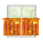 Flaming Sun Print Tier Curtains