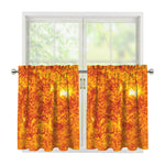 Flaming Sun Print Tier Curtains
