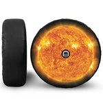 Flaming Sun Print Tire Cover With Camera Hole