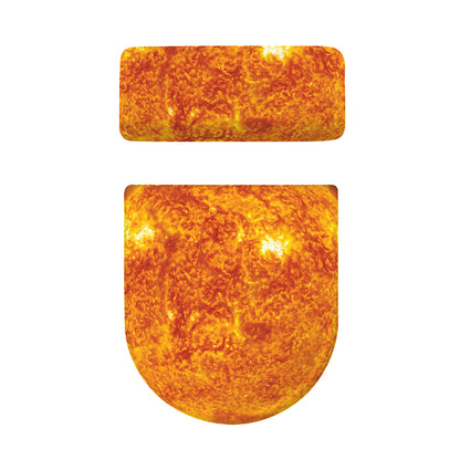 Flaming Sun Print Toilet Lid And Tank Cover Set