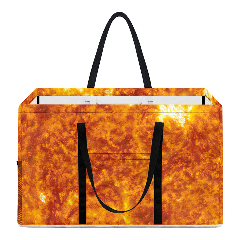 Flaming Sun Print Utility Tote Bag