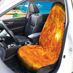 Flaming Sun Print Waterproof Car Seat Cover